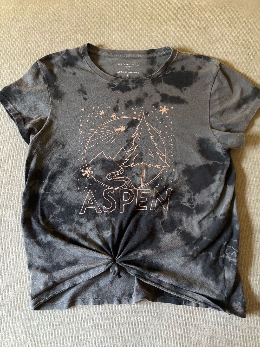 Anthropologie Black Aspen Graphic WomeoTee